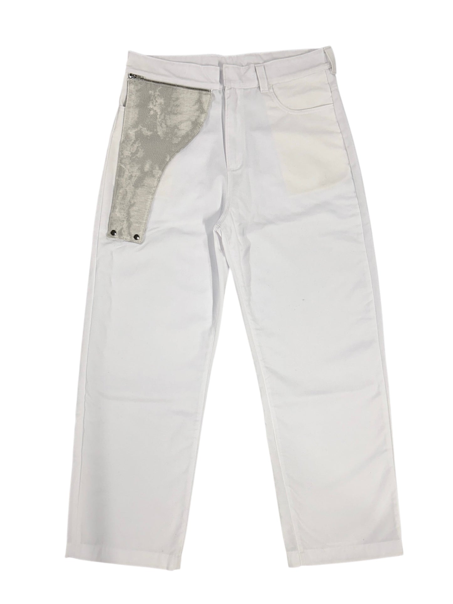 1/1 White Waist Zip Pants