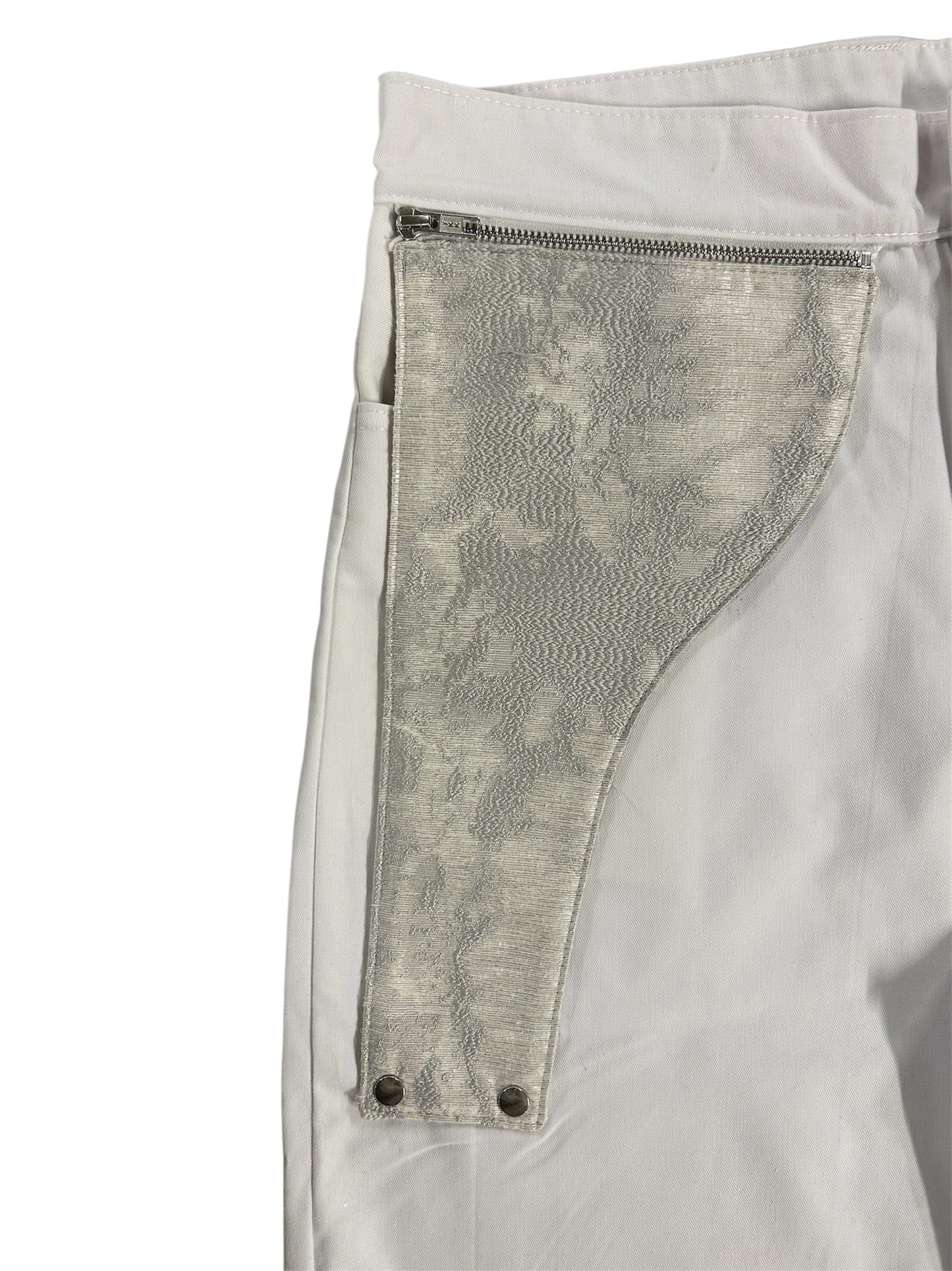 1/1 White Waist Zip Pants