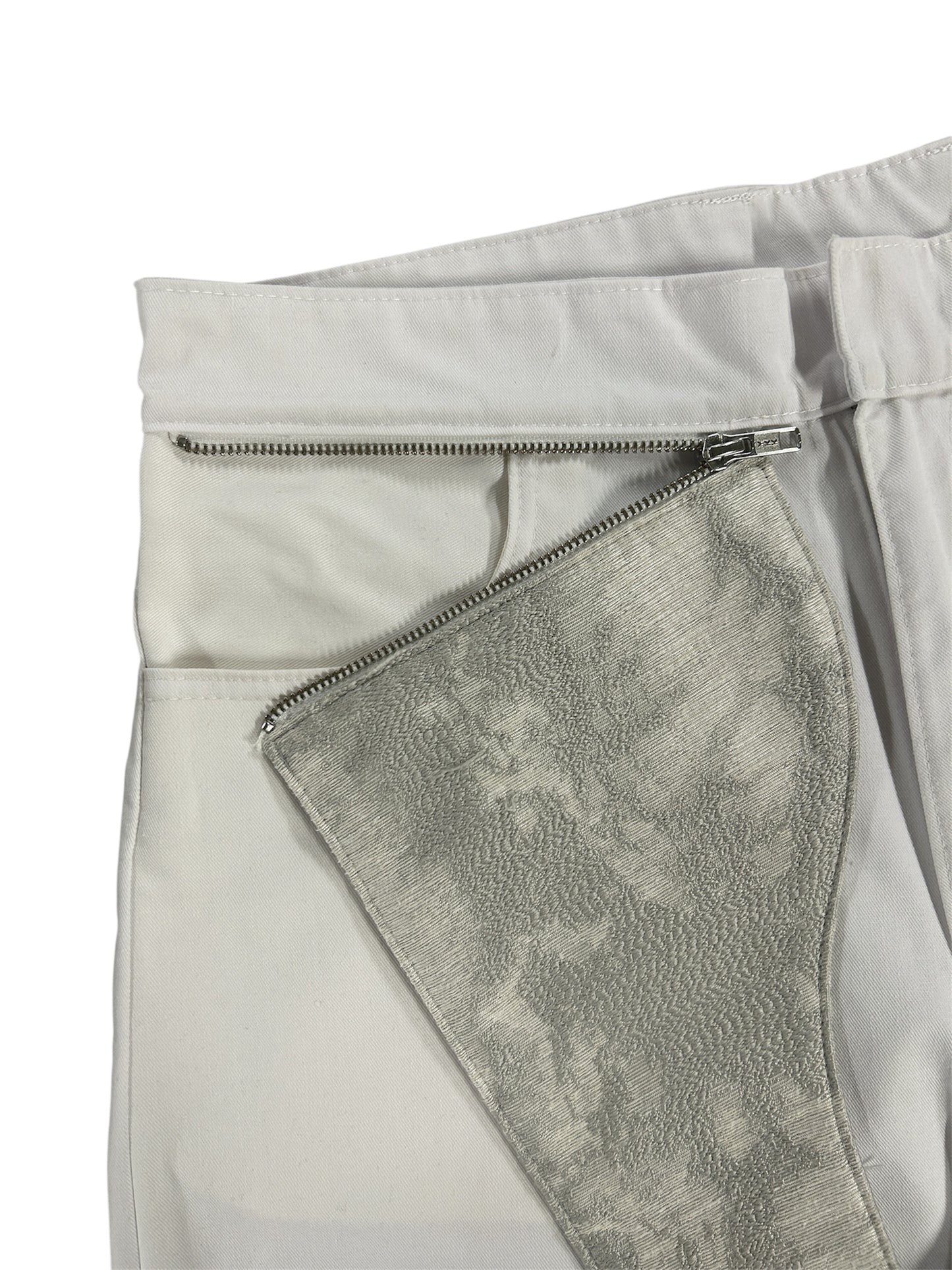 1/1 White Waist Zip Pants