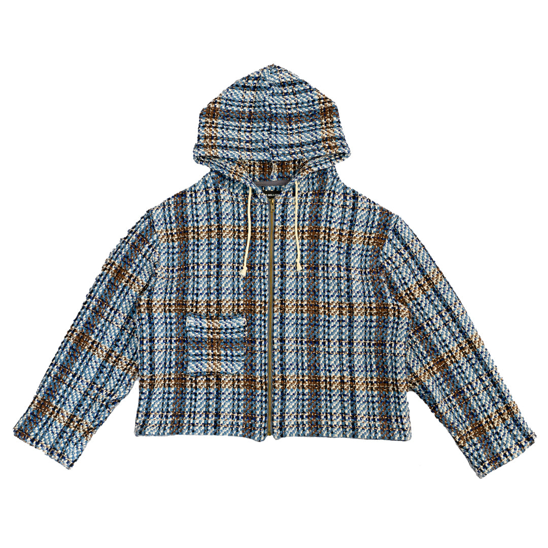 1/1 Blue Woven Zip Up