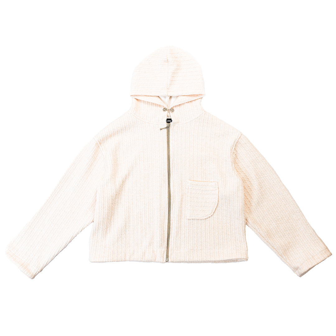 1/1 Ecru Knit Zip Up