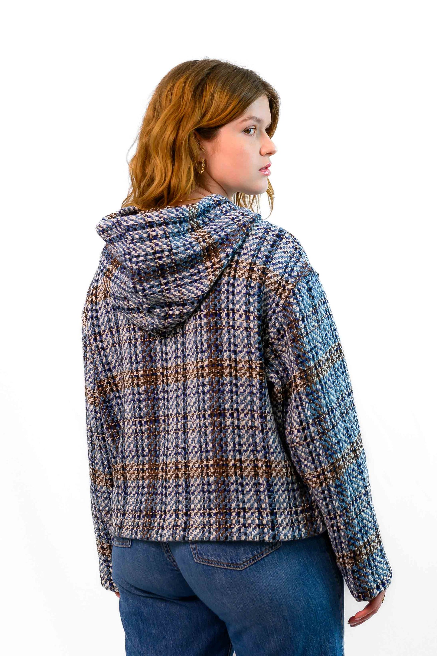 1/1 Blue Woven Zip Up